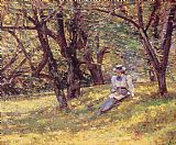 Theodore Robinson In the Orchard painting